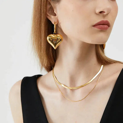 Złote Serce | Kolczyki Walentynkowe